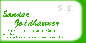 sandor goldhammer business card